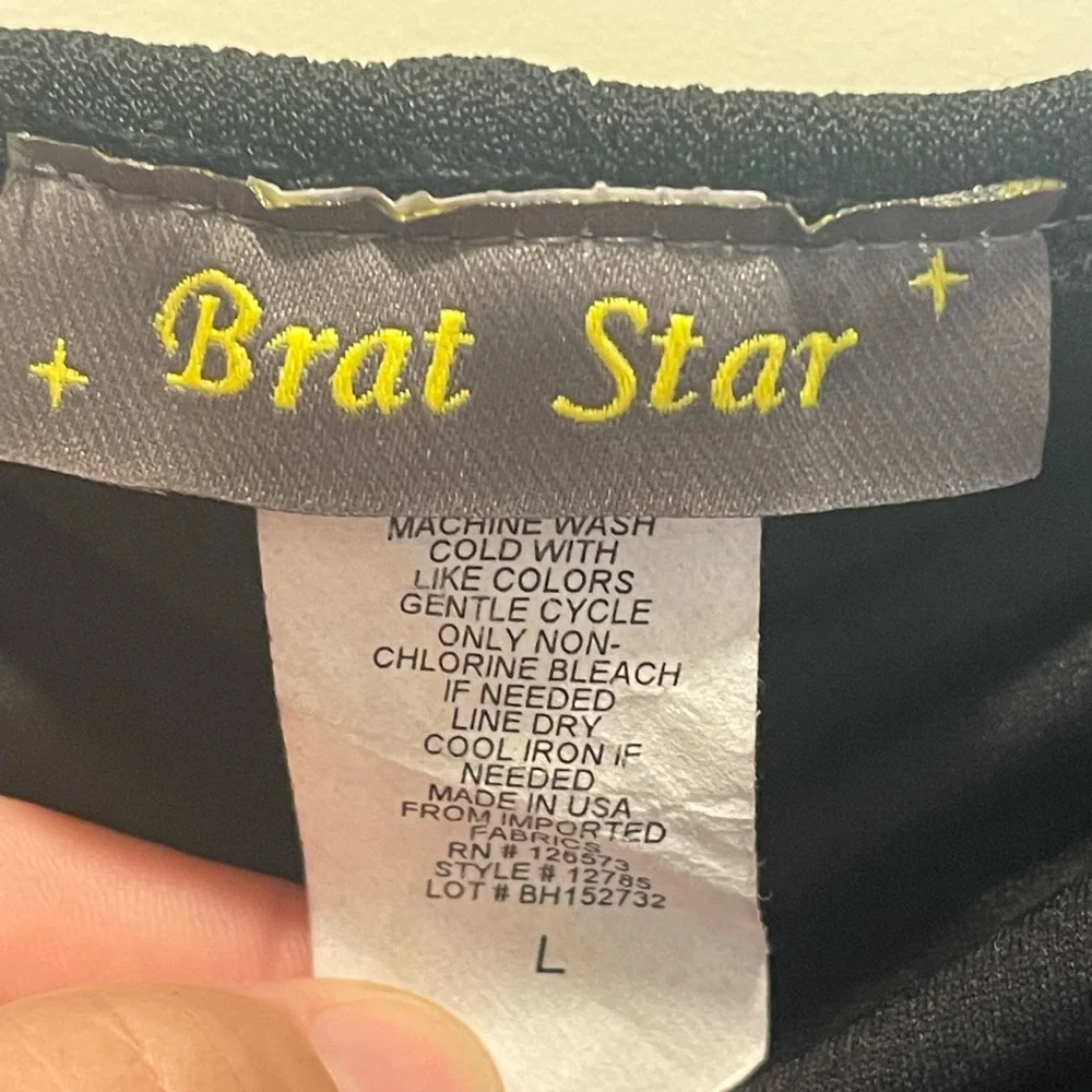 Brat Star Black Off-Shoulder Mini Dress - Picture 3 of 3